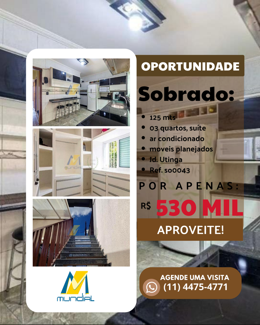 Sobrado, 3 quartos, 125 m² - Foto 1