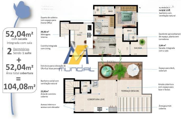 Apartamento, 2 quartos, 104 m² - Foto 8