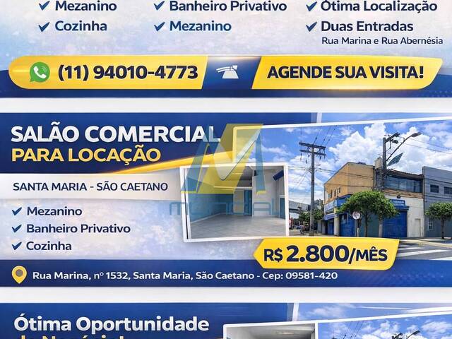 #6576 - Salão Comercial para Locação em São Caetano do Sul - SP