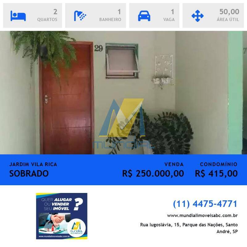 Sobrado, 2 quartos, 50 m² - Foto 1